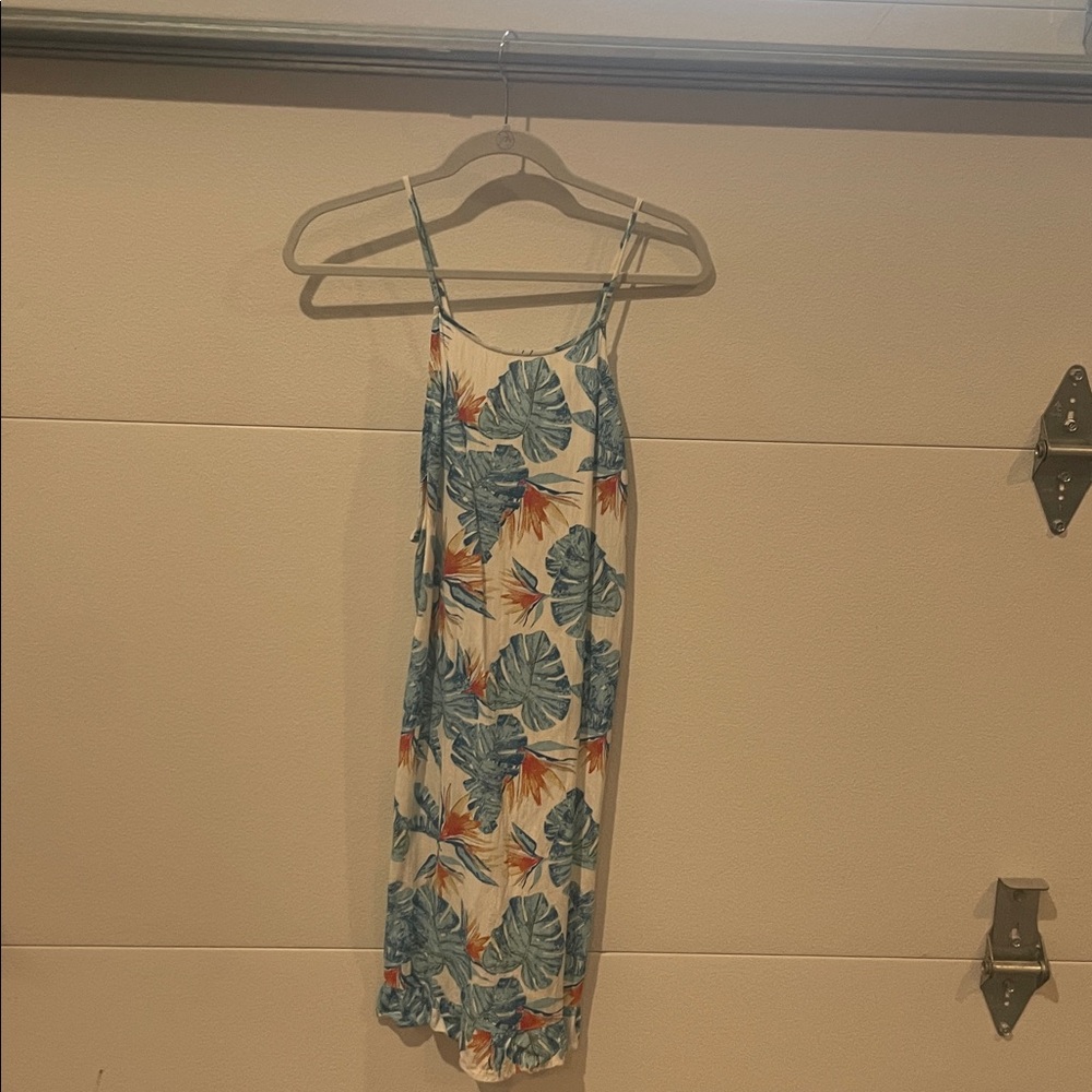 Roxy Blue and White Tropical Dress